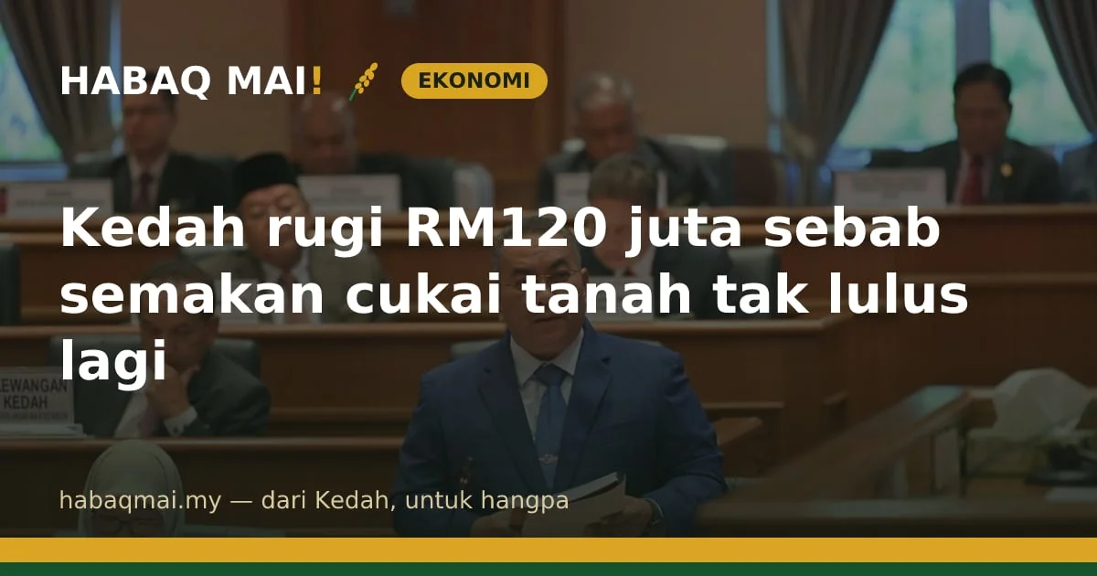 Kedah rugi RM120 juta sebab semakan cukai tanah tak lulus lagi