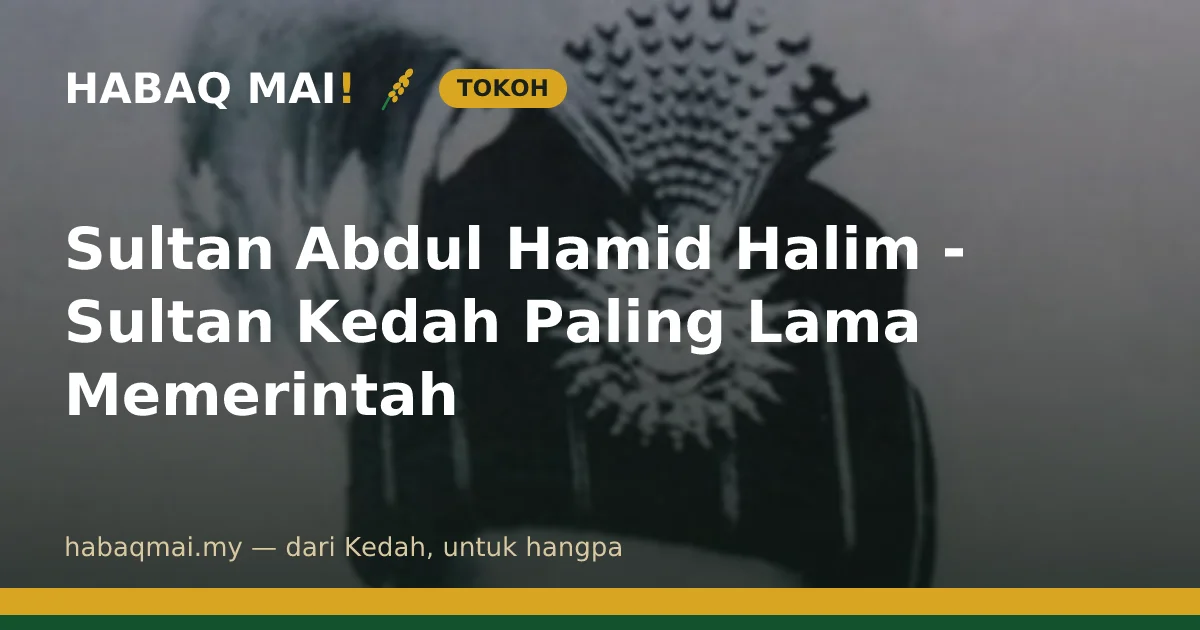 Sultan Abdul Hamid Halim - Sultan Kedah Paling Lama Memerintah