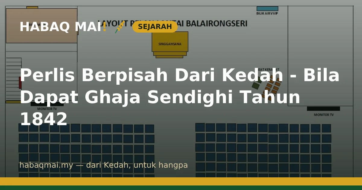 Perlis Berpisah Dari Kedah - Bila Dapat Ghaja Sendighi Tahun 1842
