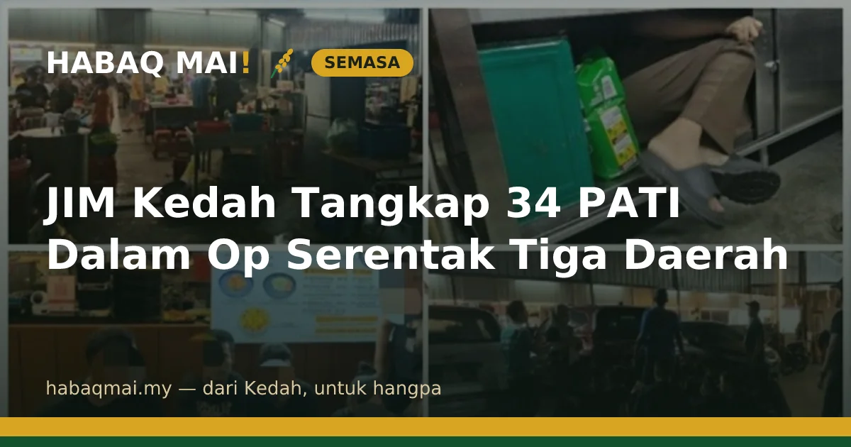 JIM Kedah Tangkap 34 PATI Dalam Op Serentak Tiga Daerah