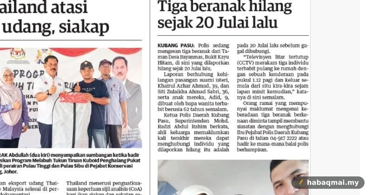 Tiga beranak hilang kat Kubang Pasu, disyaki pasai hutang kutu