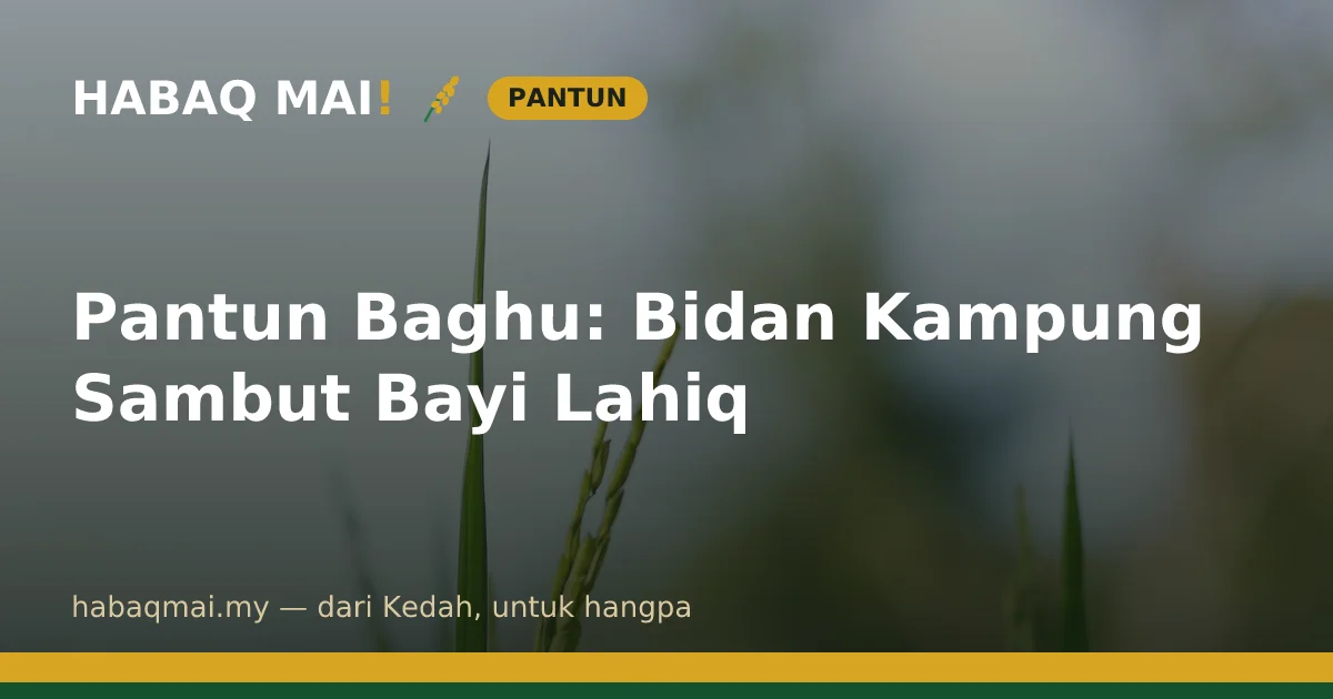 Pantun Baghu: Bidan Kampung Sambut Bayi Lahiq