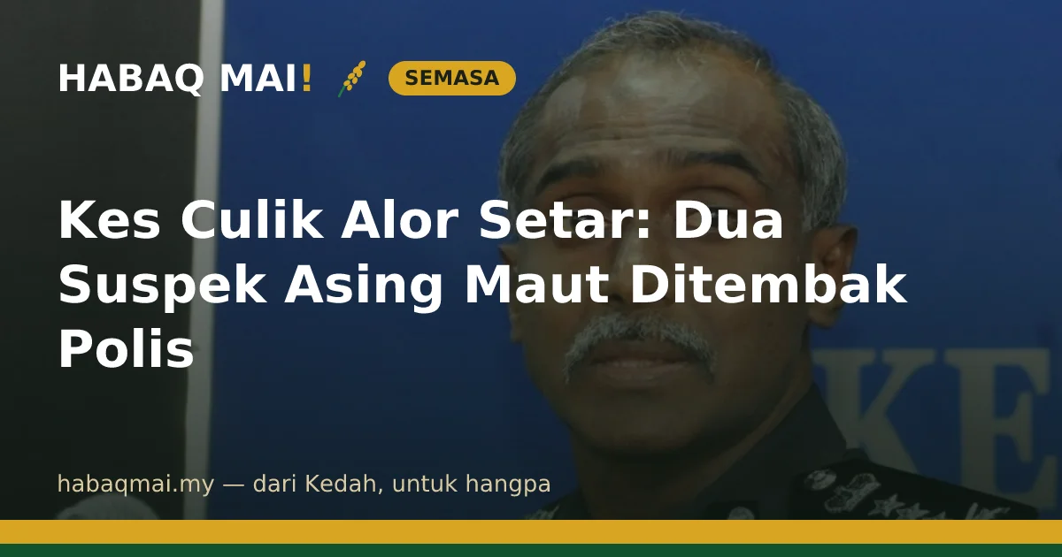 Kes Culik Alor Setar: Dua Suspek Asing Maut Ditembak Polis