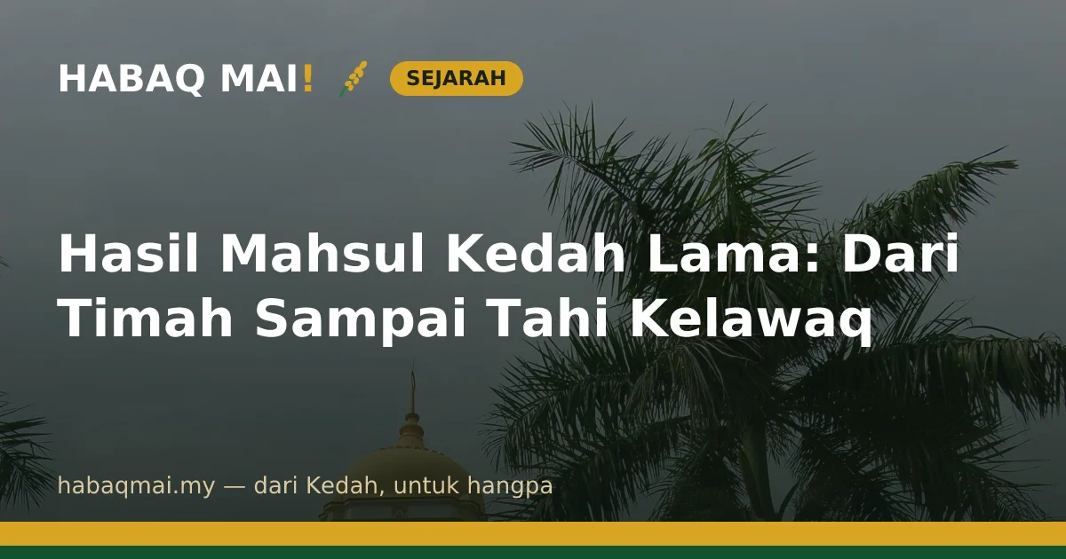Hasil Mahsul Kedah Lama: Dari Timah Sampai Tahi Kelawaq
