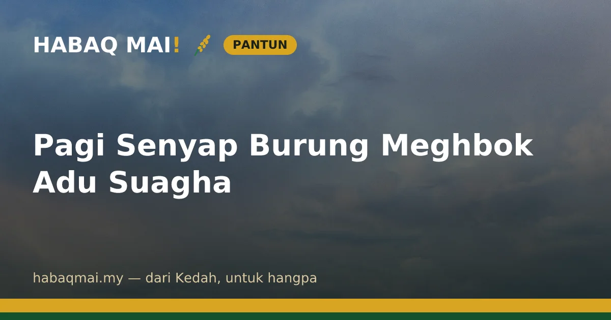 Pagi Senyap Burung Meghbok Adu Suagha