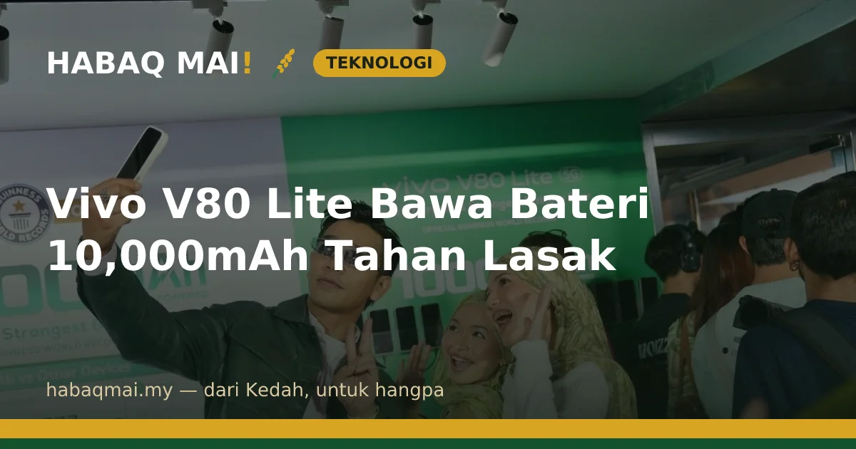 Vivo V80 Lite Bawa Bateri 10,000mAh Tahan Lasak