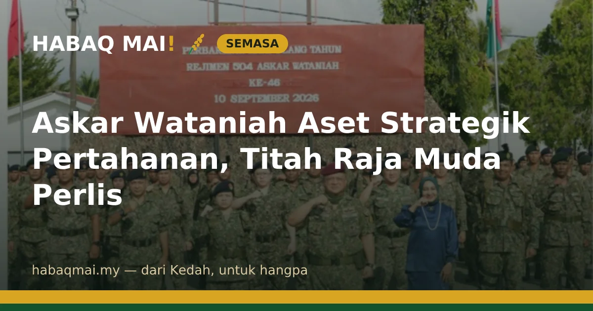 Askar Wataniah Aset Strategik Pertahanan, Titah Raja Muda Perlis