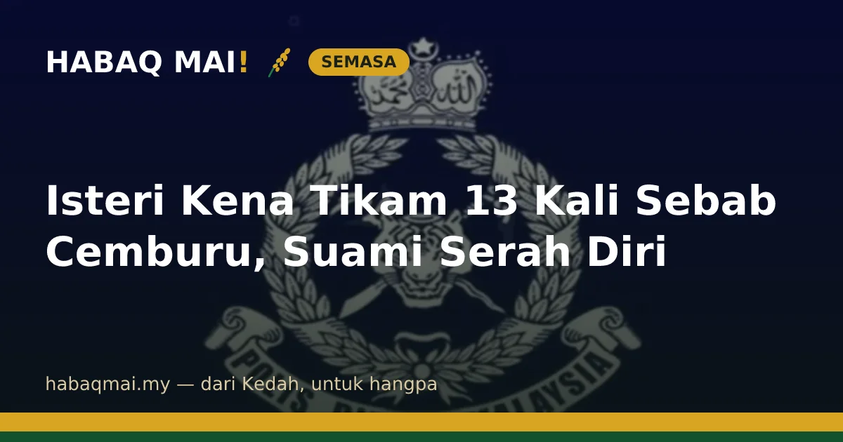 Isteri Kena Tikam 13 Kali Sebab Cemburu, Suami Serah Diri