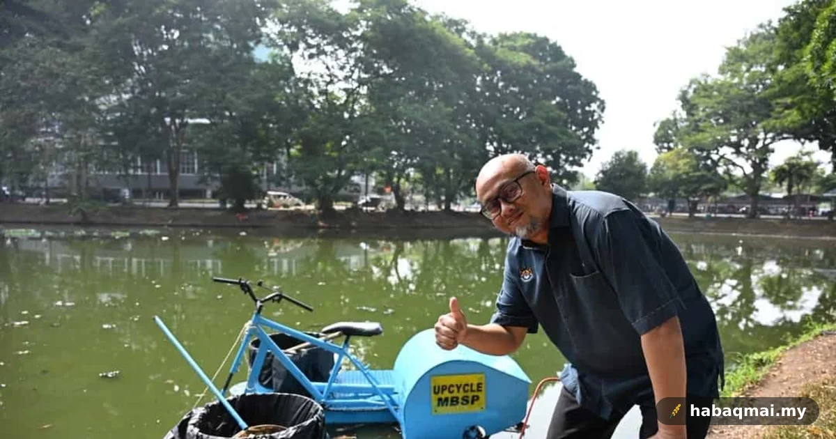 Basikal Buruk Jadi Jentera Kutip Sampah Kolam Kat MBSP