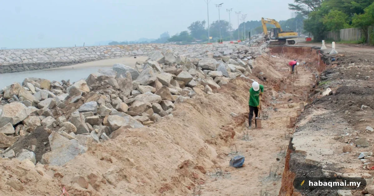 Tembok Batu Pantai Seberang Perai Siap 13 November