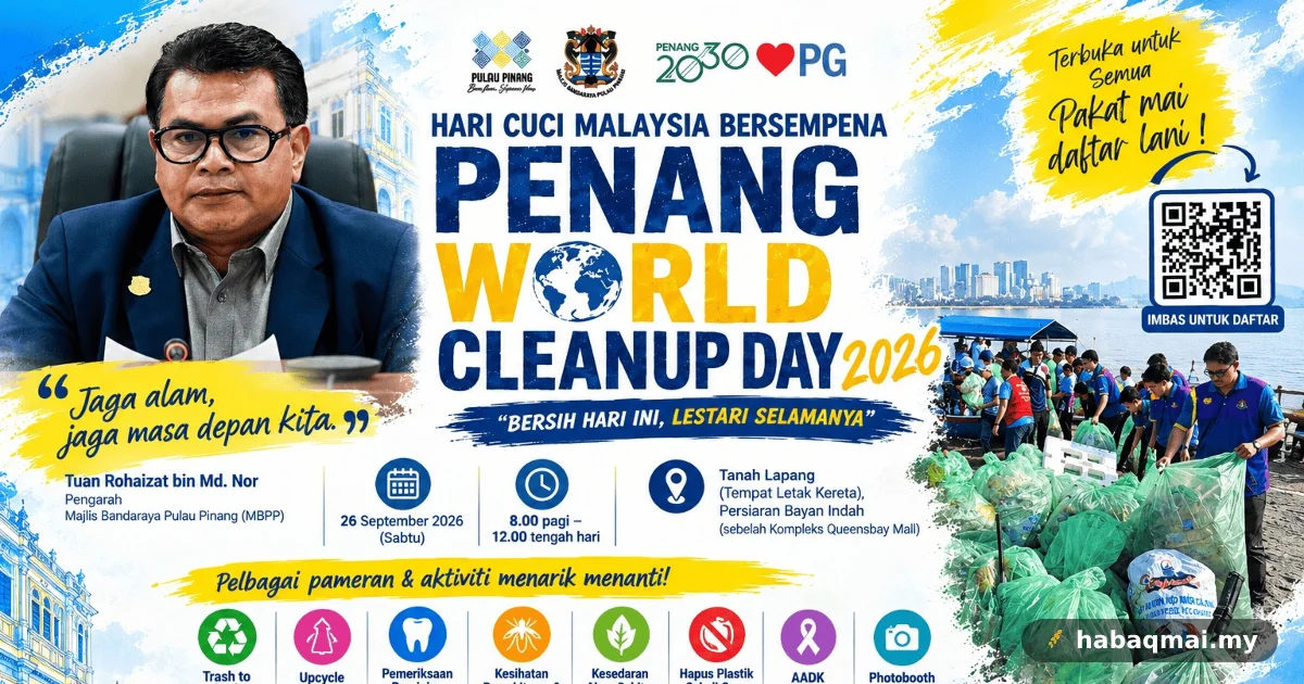 Penang World Cleanup Day 26 Sept sasar 3,000 peserta