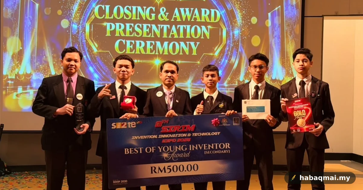 Lima budak SMKA Kedah reka robot pemadam api, dapat emas