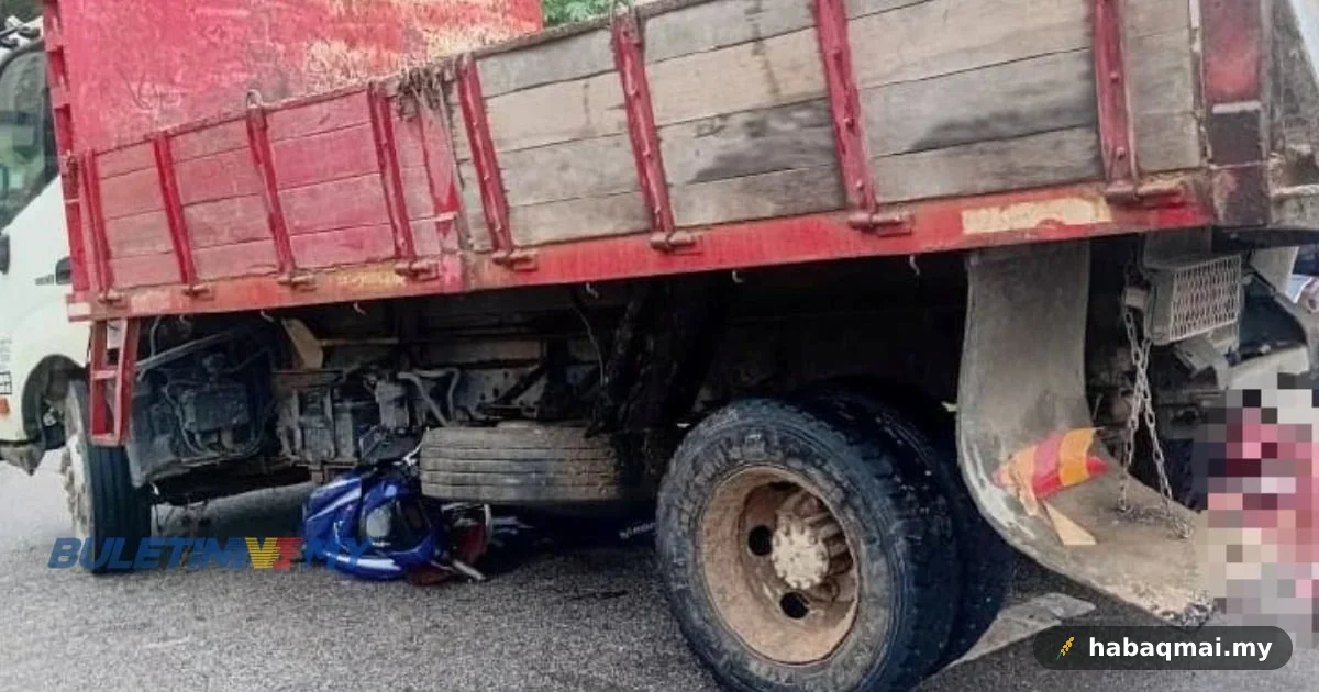 Pelajar Sik Maut, Rakan Cedera Parah Motosikal Rempuh Lori